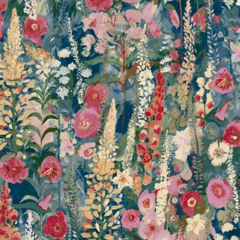 Grandeco Inia ταπετσαρία τοίχου A74602 φλοράλ μπλε