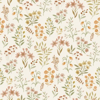 Grandeco Inia ταπετσαρία τοίχου A80102 φλοράλ κρεμ