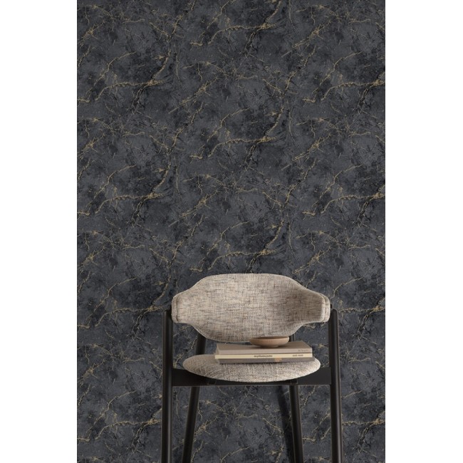 Grandeco Textured Vibes ταπετσαρία τοίχου A78003 εφέ μάρμαρου μαύρο
