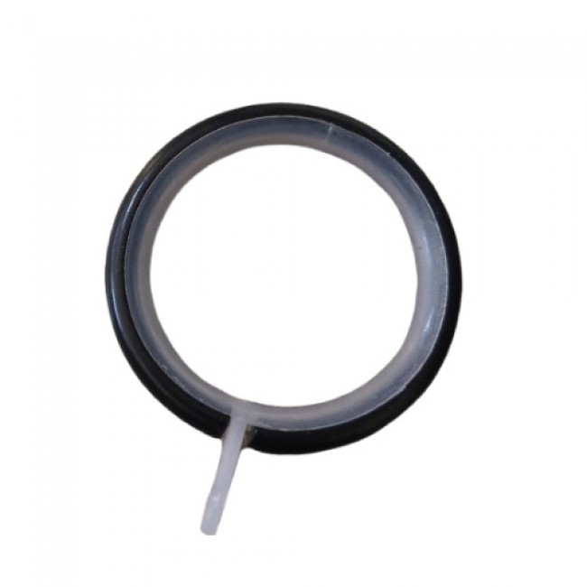 Frans μεταλλικός κρίκος για κουρτινόξυλο Φ25 μαύρος