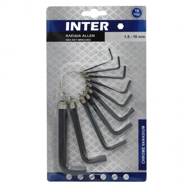 INTER σετ Allen 10 τεμαχίων 1.5 - 10 mm