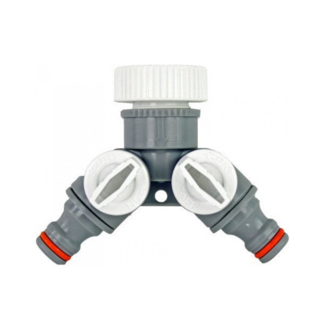 Bradas διακλαδωτής 2 θέσεων με διακόπτες για σπείρωμα 3/4'' & 1 ''