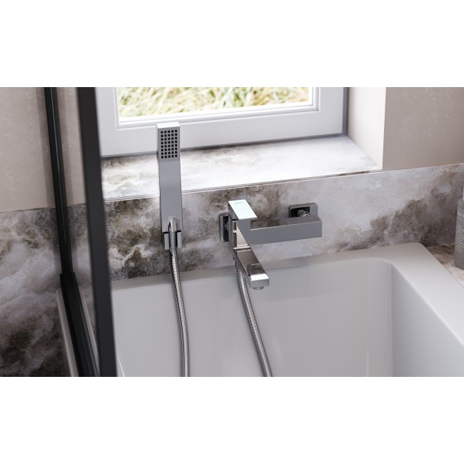 Ferro βρύση λουτρού ZICCO με σπαστό ρουξούνι, σπιράλ και τηλέφωνο χρωμέ