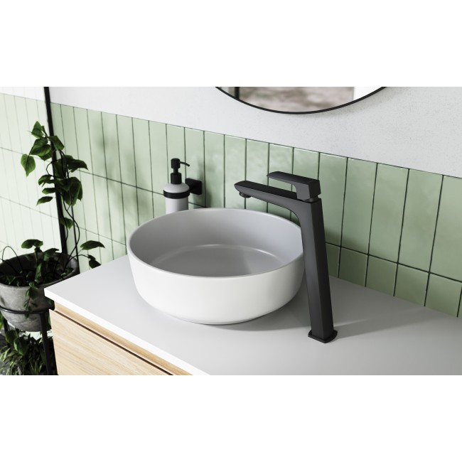 Ferro βρύση για επικαθήμενο νιπτήρα Vitto Verdeline Black μαύρη