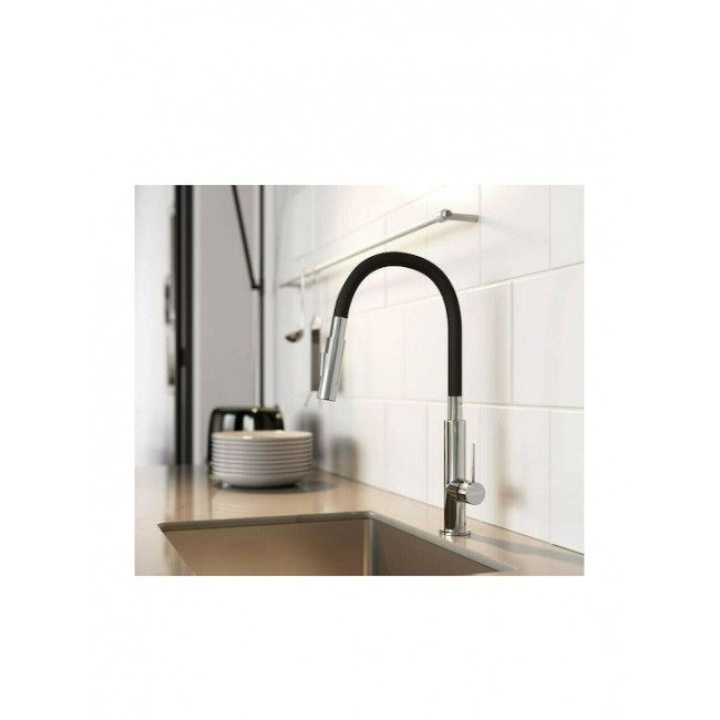 Ferro ψηλή βρύση πάγκου Zumba Slim 2F 2 ροών μαύρη 