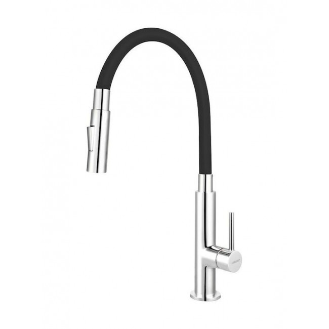 Ferro ψηλή βρύση πάγκου Zumba Slim 2F 2 ροών μαύρη 