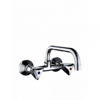 Ideamix επιτοίχια βρύση δύο οπών με ζεστό-κρύο Como χρωμέ 