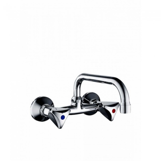 Ideamix επιτοίχια βρύση δύο οπών με ζεστό-κρύο Como χρωμέ 