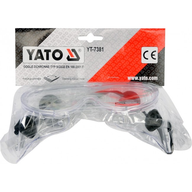 Yato γυαλιά προστασίας κλειστού τύπου ΥΤ -7381 διάφανα