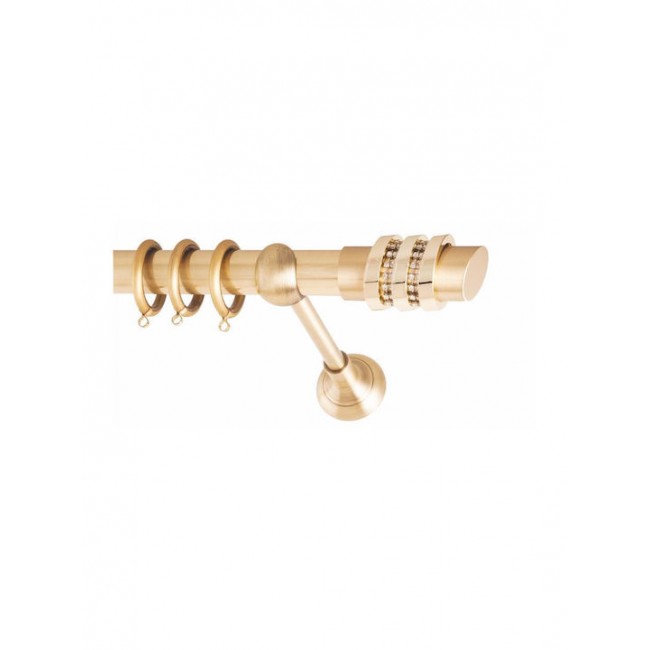 Frans κουρτινόξυλο Three Rings Strass Φ25 όρο ματ