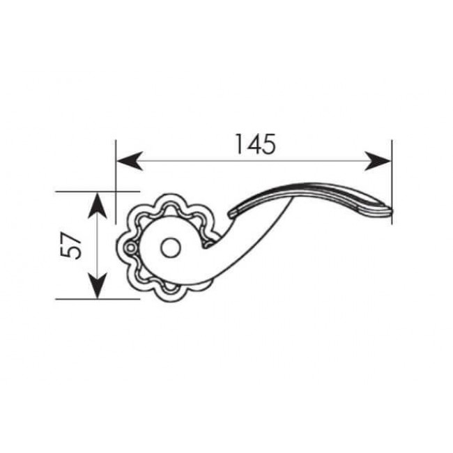 Zogometal πόμολο ροζέτας 145 μαύρο