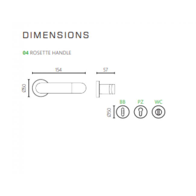 Ilavio πόμολο ροζέτας 2811 anodized brass mat