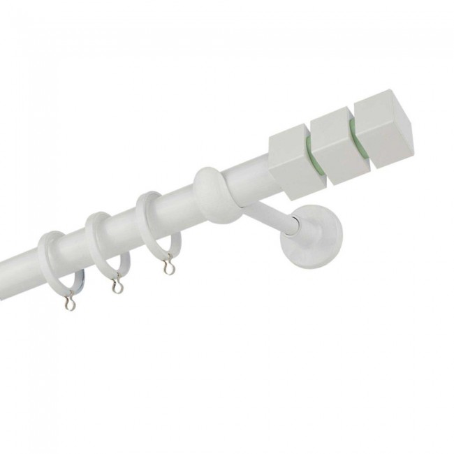 Ζωγομετάλ Κουρτινόξυλο CP0473 Φ25 Super Gloss Λευκό - Φυστικί  
