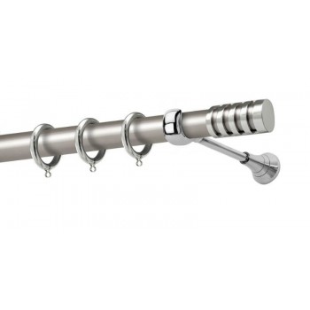 Perfect κουρτινόξυλο Ύδρα Φ25 νίκελ ματ - χρώμιο