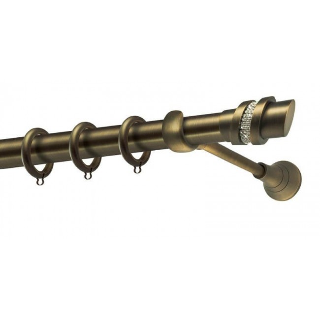 Perfect κουρτινόξυλο με στρας Πάρος Φ25 μπρονζέ 