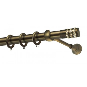 Perfect κουρτινόξυλο με στρας Σαντορίνη Φ25 μπρονζέ - χρυσό