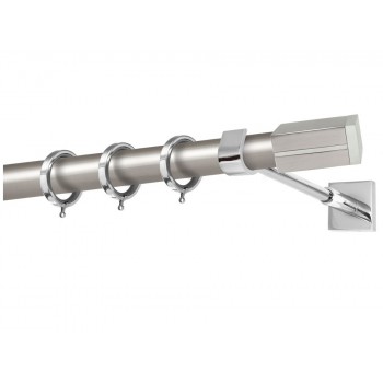 Perfect κουρτινόξυλο Κέρκυρα Φ25 νίκελ ματ - χρώμιο