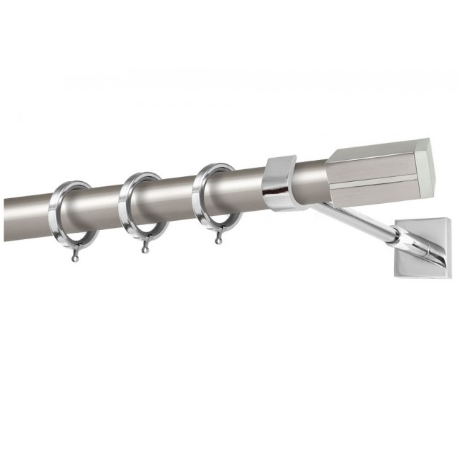 Perfect κουρτινόξυλο Κέρκυρα Φ25 νίκελ ματ - χρώμιο