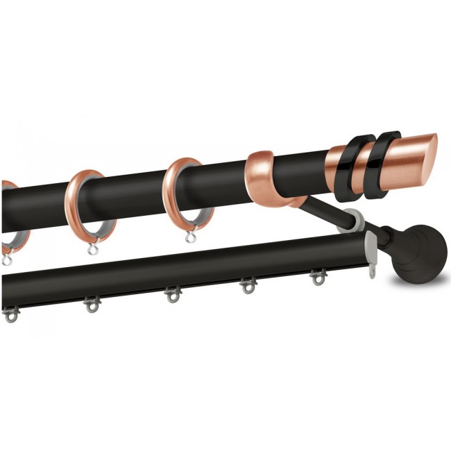 Perfect κουρτινόξυλο Πάρος Φ25 μαύρο - χαλκός