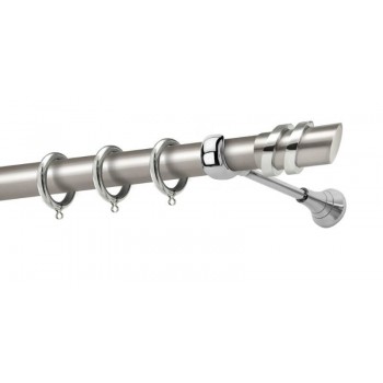 Perfect κουρτινόξυλο Πάρος Φ25 νίκελ ματ με χρώμιο