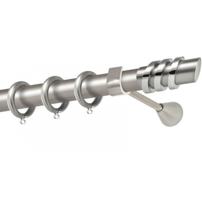 Perfect κουρτινόξυλο Πάρος Φ25 νίκελ ματ - χρώμιο