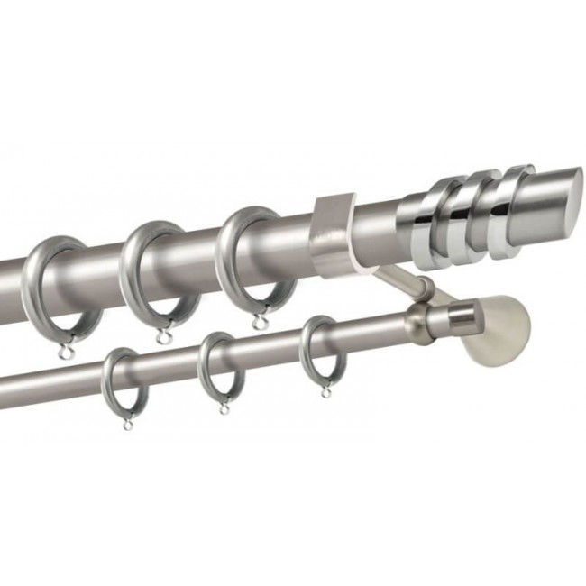 Perfect κουρτινόξυλο Πάρος Φ25 νίκελ ματ - χρώμιο