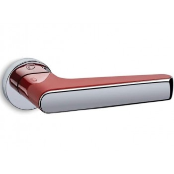 Convex πόμολο ροζέτας 2015 κόκκινο ματ - χρώμιο 