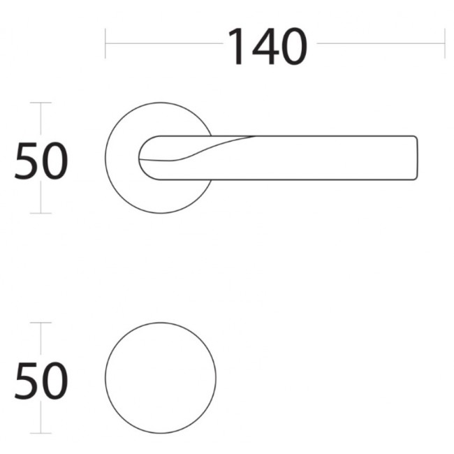 Convex πόμολο ροζέτας 1775 αντικέ ματ