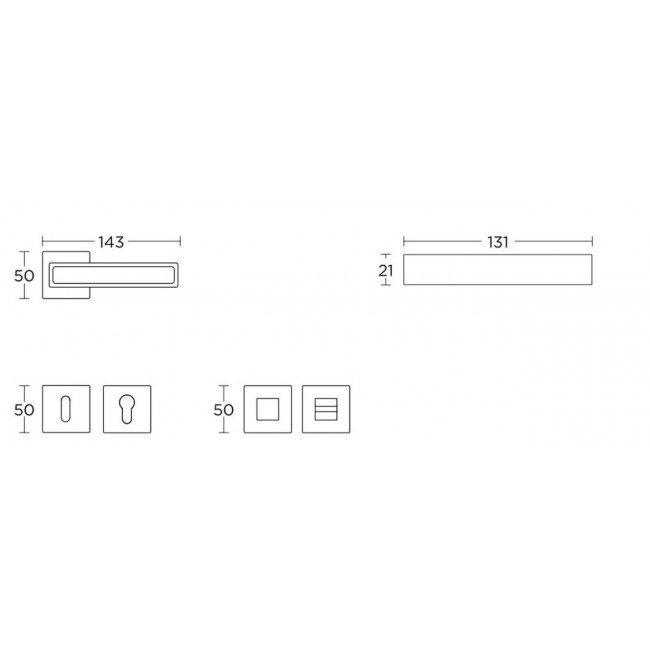 Convex πόμολο ροζέτας 2185B μαύρο ματ 