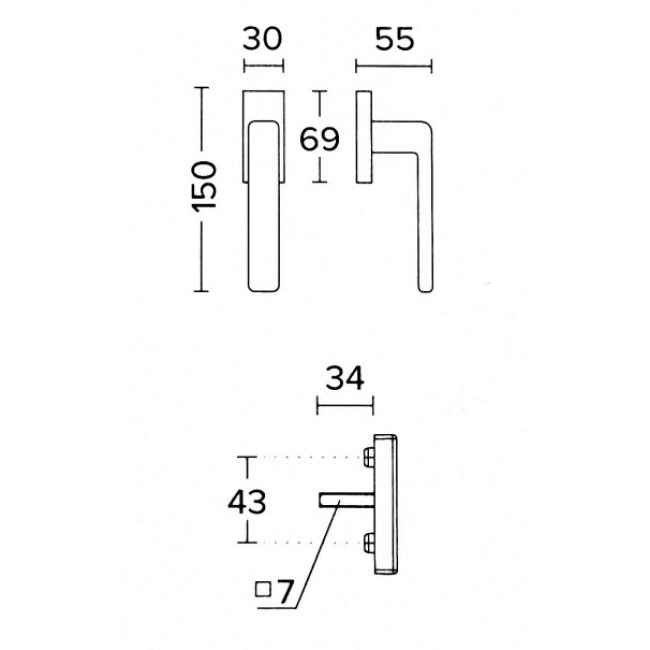 Convex πόμολο για παράθυρο με ανάκλιση 1605 λευκό ματ