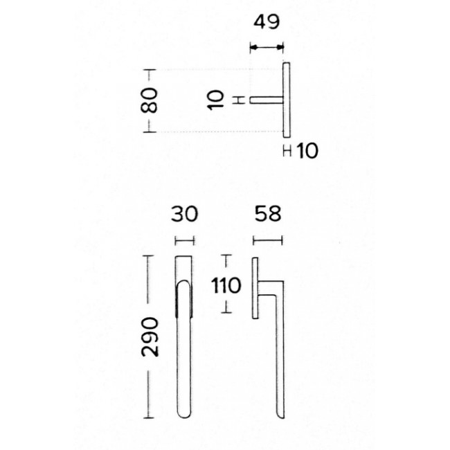 Convex ανασυρόμενο πόμολο για μπαλκονόπορτα 2005 χρώμιο ματ