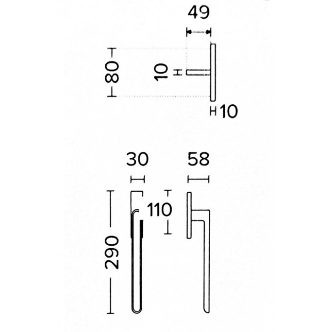 Convex ανασυρόμενο πόμολο για μπαλκονόπορτα 2195 χρώμιο ματ - μαύρο ματ