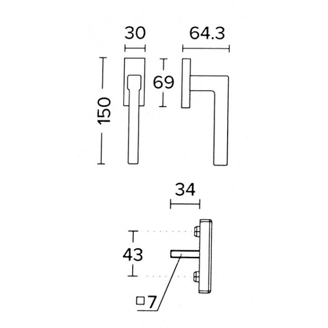 Convex πόμολο για παράθυρο με ανάκλιση 865 λευκό ματ