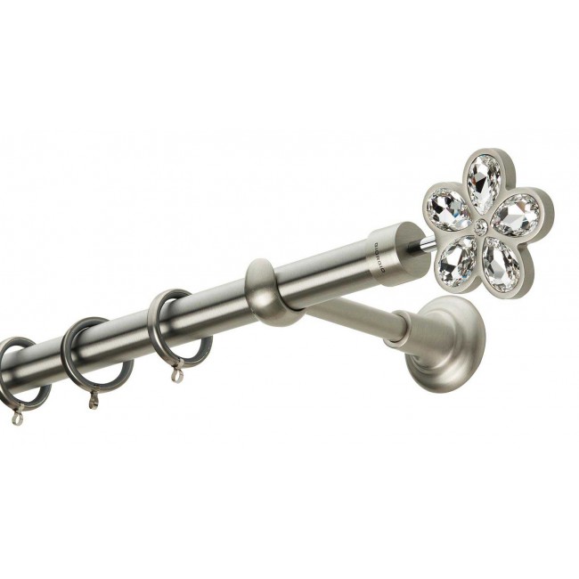 Ζωγομετάλ Κουρτινόξυλο PR4056 Φ25 Swarovski Νίκελ Ματ - Χρώμιο