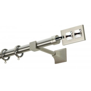 Ζωγομετάλ Κουρτινόξυλο PR4018 Φ25 Swarovski Νίκελ Ματ - Χρώμιο