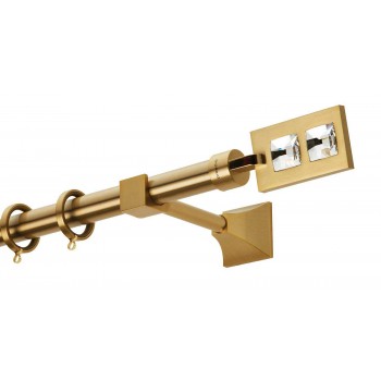 Ζωγομετάλ Κουρτινόξυλο PR4018 Φ25 Swarovski Όρο ματ - Όρο