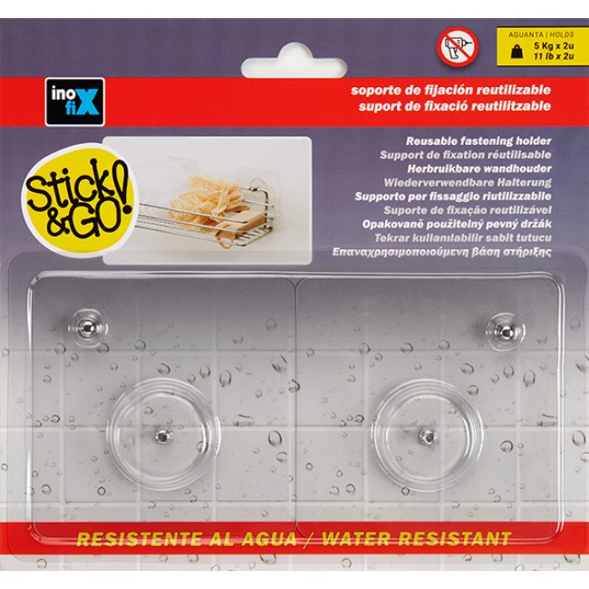 Inofix αυτοκόλλητη βάση στερέωσης σετ 2 τεμαχίων 1294 διαφανές