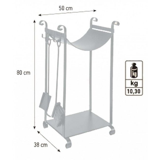 Viometal κρεμανταλάς - ξυλοθήκη Οντάριο 530 μαύρο