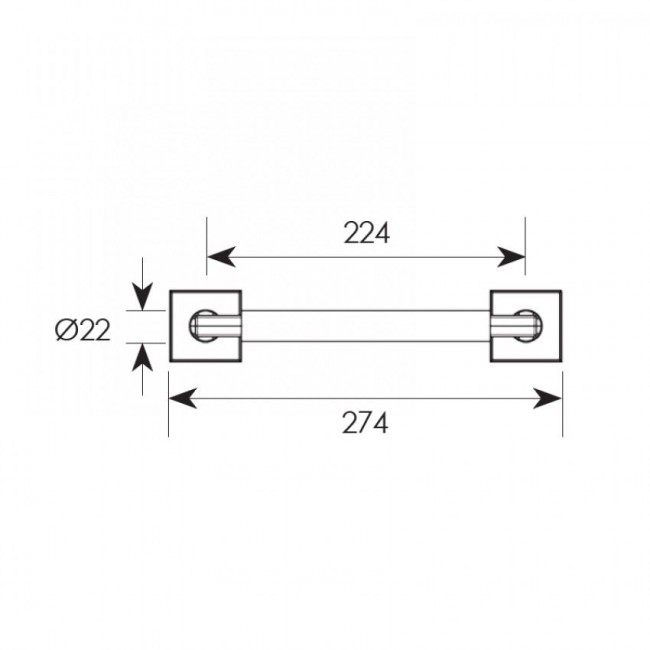 Ζωγομετάλ λαβή εξώθυρας 2281 χρώμιο - μαύρο | 27.4 cm
