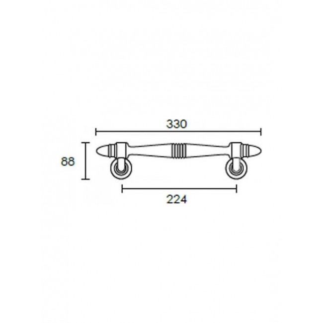 Conset λαβή εξώθυρας C743 νίκελ ματ | 33 cm