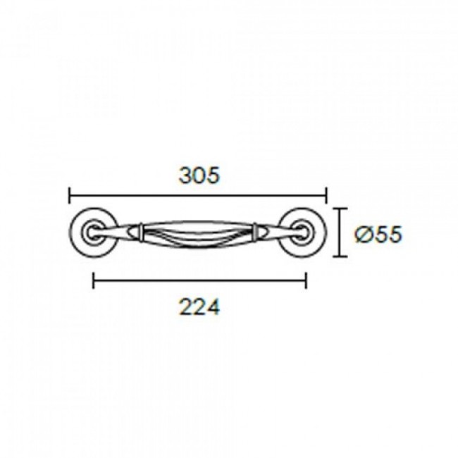 Conset λαβή εξώθυρας C747 νίκελ ματ | 30.5 cm
