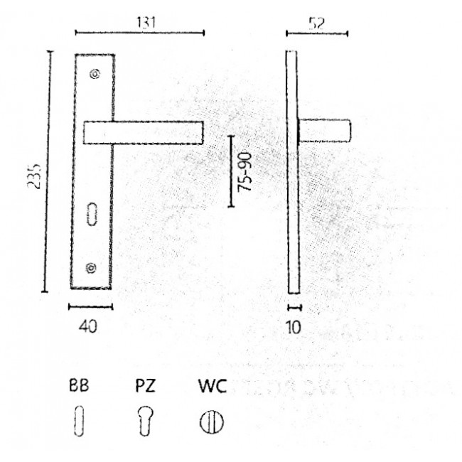 Zogometal πόμολο πλάκας 376 χρώμιο ματ