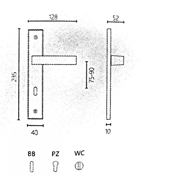 Zogometal πόμολο πλάκας 396 όρο ματ