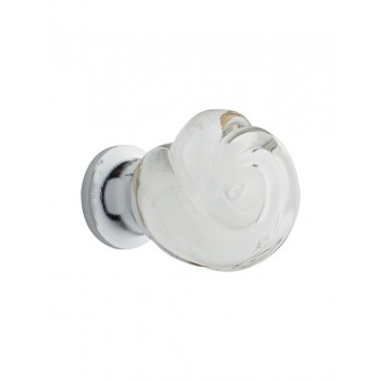 Πομολάκι Zogometal 71/5416 Φ27 χρώμιο - λευκό murano