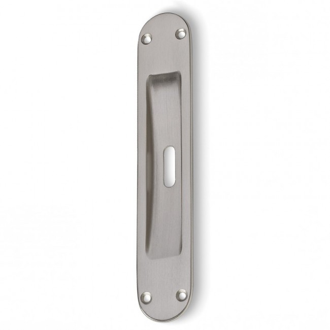 Convex χούφτα συρόμενης πόρτας 101 νίκελ ματ με οπή για κλειδί και χωρίς