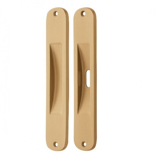 Ζωγομετάλ χούφτα συρόμενης πόρτας 219 όρο ματ με οπή για κλειδί και χωρίς