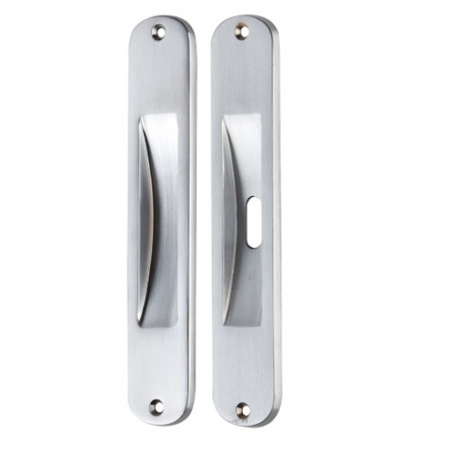 Ζωγομετάλ χούφτα συρόμενης πόρτας 219 χρώμιο ματ με οπή για κλειδί και χωρίς