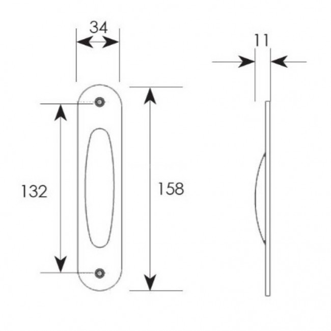 Ζωγομετάλ χούφτα συρόμενης πόρτας 220 μπρονζέ με οπή για κλειδί και χωρίς