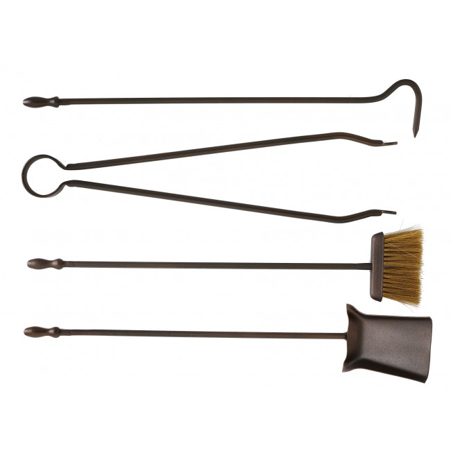 Ζωγομετάλ σετ εργαλείων τζακιού σε κουβά K05-0671 αντικέ σκουριά