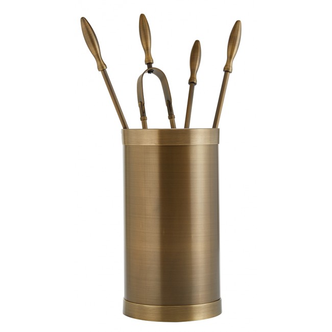 Ζωγομετάλ σετ εργαλείων τζακιού σε κουβά K10-1190 μπρονζέ